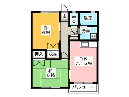 手島コーポ(2DK/1階)の間取り写真