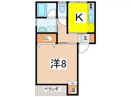 ロイヤルステージ(1K/1階)の間取り写真