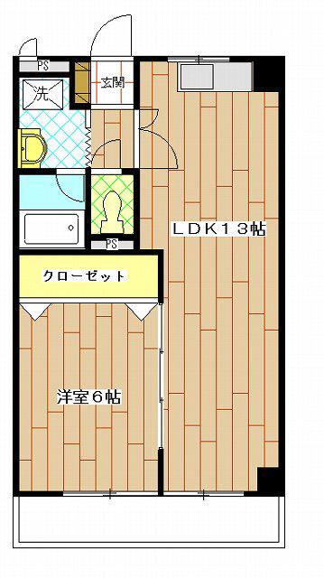 泉マンション(1LDK/1階)の間取り写真