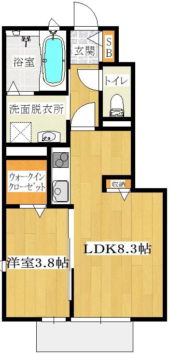 エクセルハイツ(1LDK/1階)の間取り写真