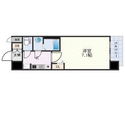 プレサンス OSAKA 姫里エンファシス(1K/7階)の間取り写真