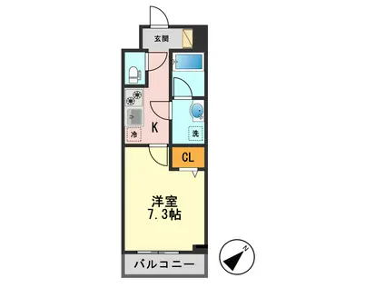 クレヴィスタ柴又(1K/2階)の間取り写真
