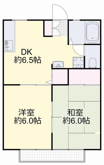 サンシティ(2DK/2階)の間取り写真
