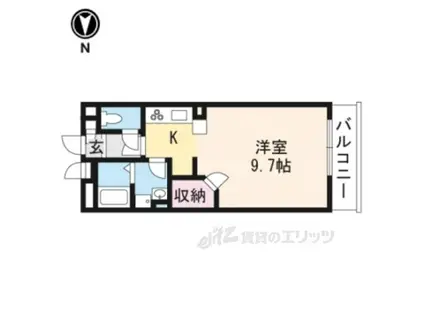 レオネクストエムティ逢坂Ⅱ(1K/1階)の間取り写真