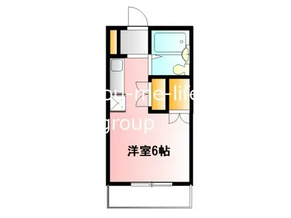 ハイツラビット(ワンルーム/2階)の間取り写真