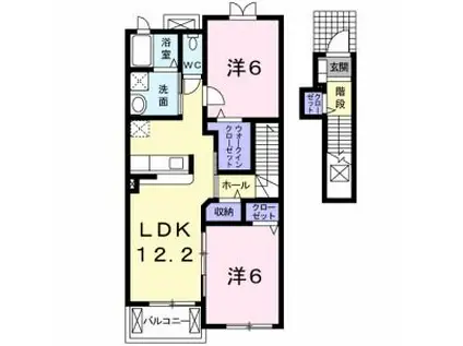 セイバリー・リヴァー(2LDK/2階)の間取り写真