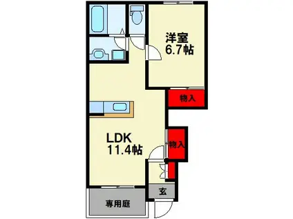 HOPE HOUSE(1LDK/1階)の間取り写真