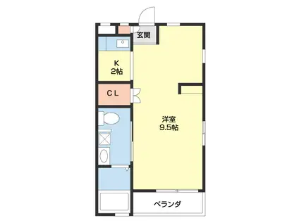 夢フォー・ラ園部(1K/2階)の間取り写真