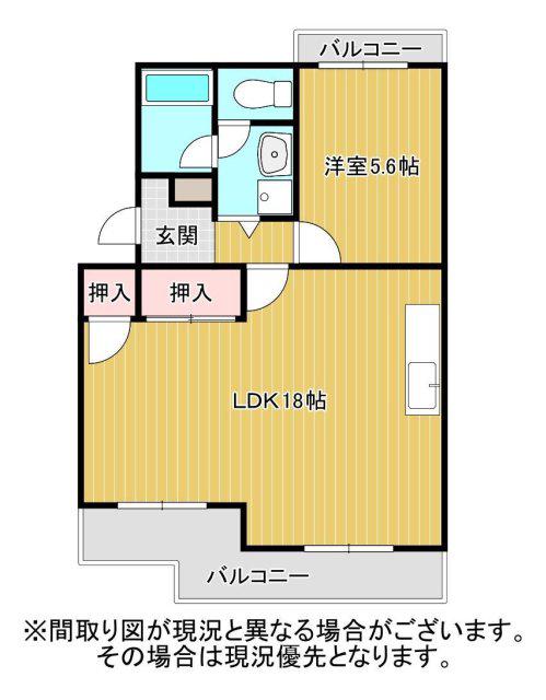 シオン竜南I(1LDK/4階)の間取り写真