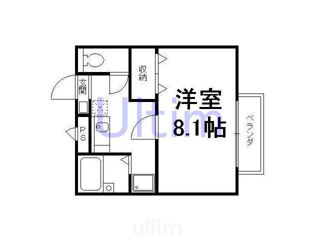 アムール水口(1K/1階)の間取り写真