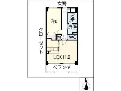 リアライズ稲永駅前(1LDK/4階)の間取り写真