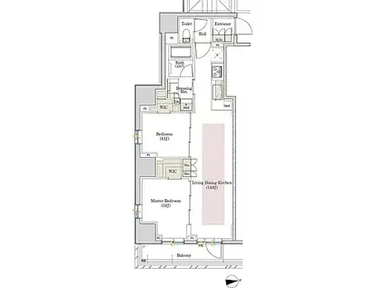 サンウッドフラッツ新宿四谷三丁目(2LDK/12階)の間取り写真