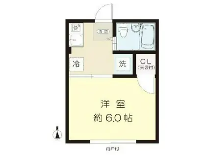 森のハイム(1K/1階)の間取り写真