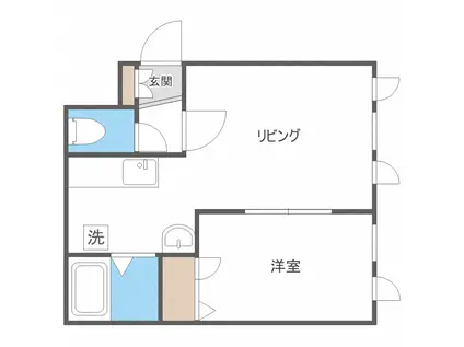 フォーチュネイトフィールド(1DK/3階)の間取り写真