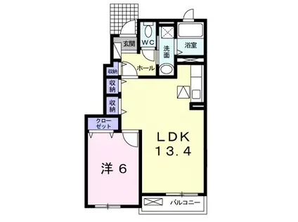 エスポワール(1LDK/1階)の間取り写真