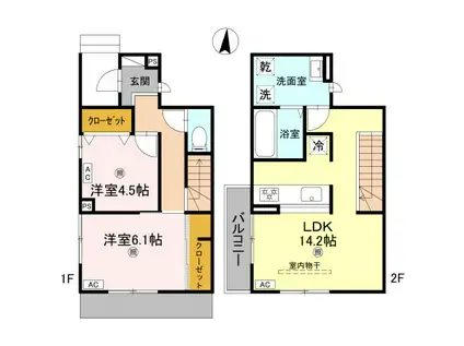 D-LUCE納定(2LDK/1階)の間取り写真