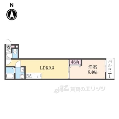 MIREI烏丸五条(1LDK/2階)の間取り写真