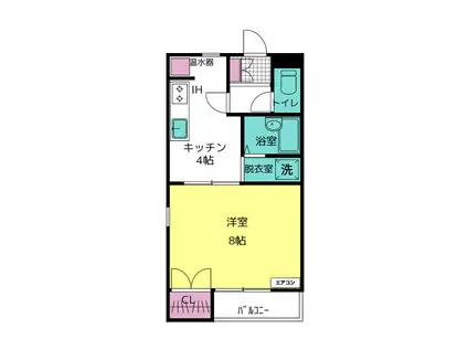 御殿山ヒルズ(1K/2階)の間取り写真