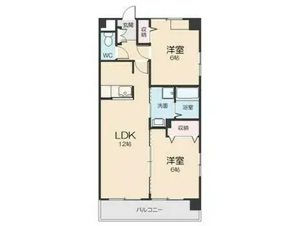 パークサイドK1(2LDK/3階)の間取り写真