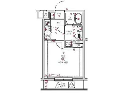 レンティーヴァ綾瀬(1K/2階)の間取り写真