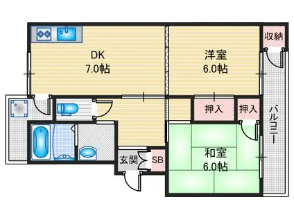 カノープス千里(2DK/1階)の間取り写真