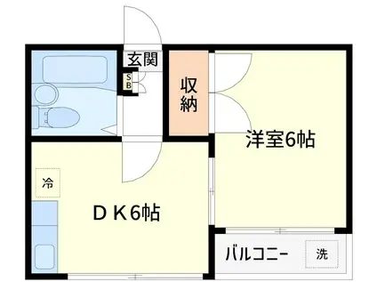 レジデンス東戸塚(1DK/2階)の間取り写真