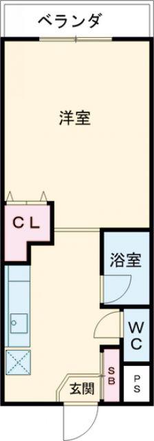 コーポラス坂井(1K/2階)の間取り写真