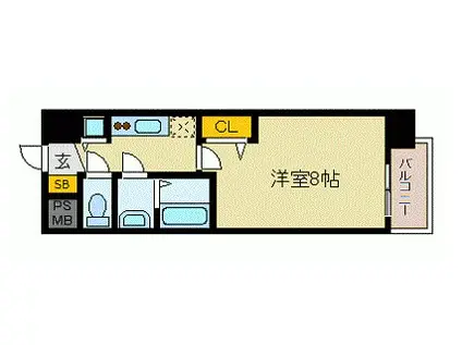 プレサンス名古屋STATIONフレア(1K/10階)の間取り写真