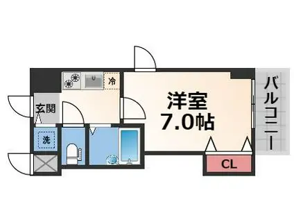 CITY SPIRE布施(1K/6階)の間取り写真
