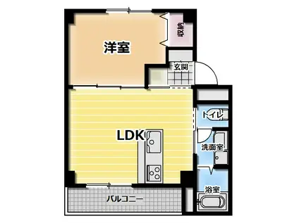 京都北山1棟106(1LDK/1階)の間取り写真