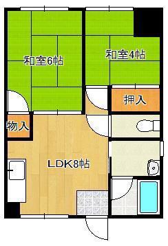 マンショーン勝之(2LDK/6階)の間取り写真