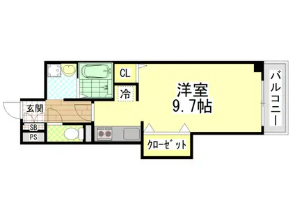 ベリータ久宝寺(ワンルーム/5階)の間取り写真