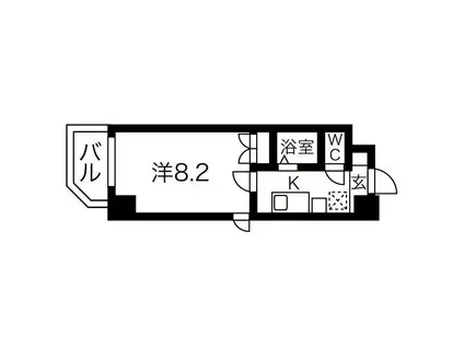 プログレッソ鶴舞(1K/6階)の間取り写真