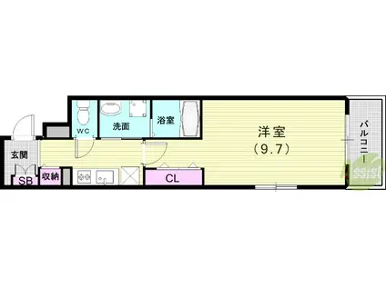 FOREST石橋(1K/2階)の間取り写真