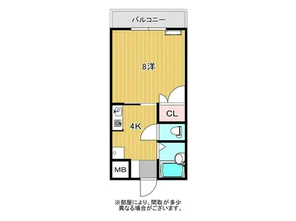 寿美サンライズマンション(1K/2階)の間取り写真