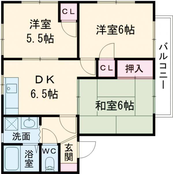 メゾニティ武田 A(3DK/1階)の間取り写真