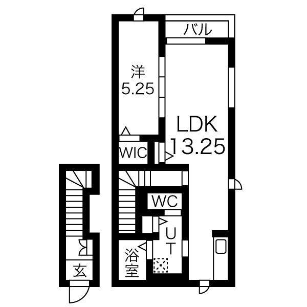 元町ハウス(1LDK/2階)の間取り写真
