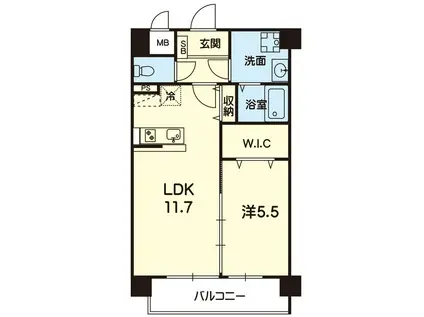 QUEENRICH大津(1LDK/1階)の間取り写真