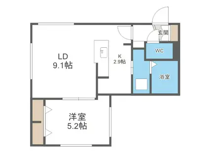 LIEN南郷13(1LDK/4階)の間取り写真