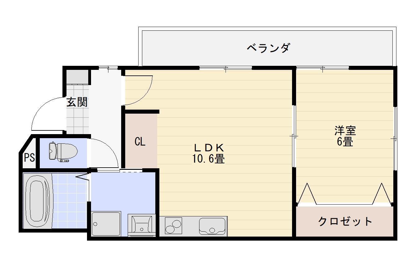 SHIMANAMI HILLS(1LDK/2階)の間取り写真