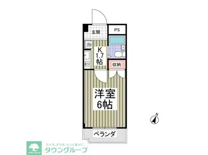 ブランジュール(1K/2階)の間取り写真