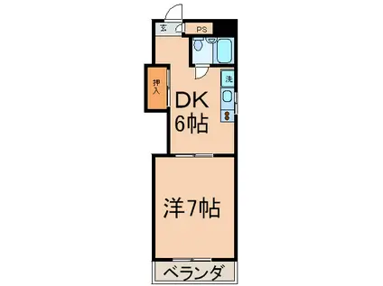 大西ビル(1DK/4階)の間取り写真