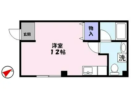 ラフェスタ東福原(ワンルーム/1階)の間取り写真