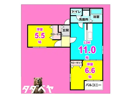 CS中野本町(2LDK/2階)の間取り写真
