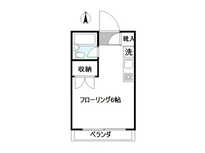 ビバハイツ(ワンルーム/2階)の間取り写真
