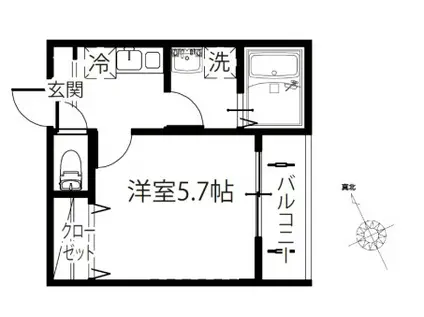 グレイシャス検見川(1K/1階)の間取り写真
