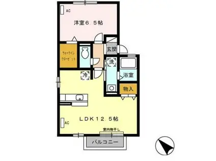 オルランシア(1LDK/2階)の間取り写真