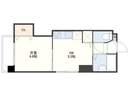 グランディール下西山(1DK/2階)の間取り写真