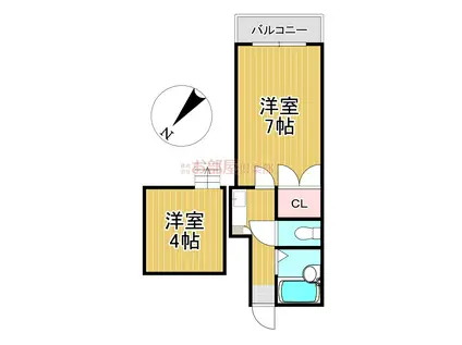 アザリア野中町(1K/1階)の間取り写真