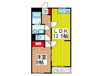 コミネマンション(1LDK/3階)の間取り写真